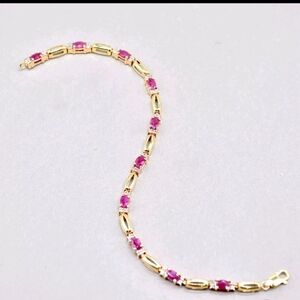 Pink Sapphire Sterling Silver Vermiel Braclet